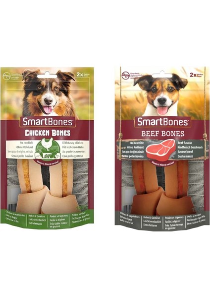 Smartbones 2 Çeşit Karma Medium Köpek Ödülü 2 Li 158 Gr. x 2 Adet