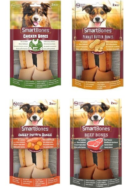 Smartbones 4 Çeşit Karma Medium Köpek Ödülü 2 Li 158 Gr. x 4 Adet