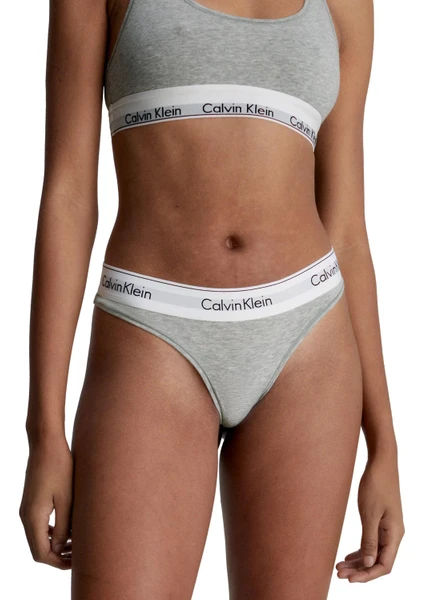 Calvin Klein Kadın Gri Tanga Külot