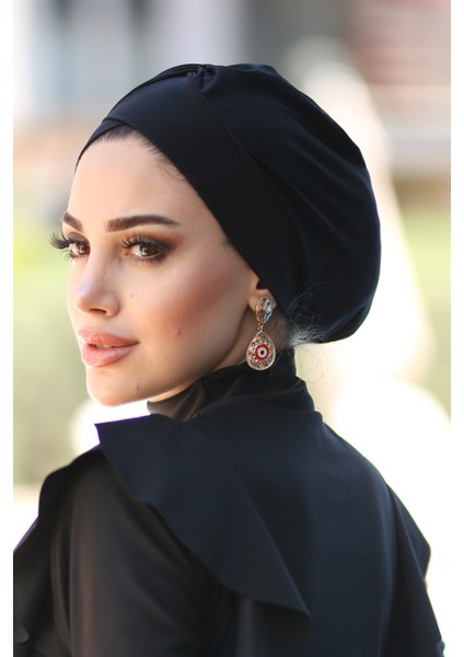 Çift Taraflı Çapraz ve Büzgü Deniz Bone Siyah R-1009 fırsatları