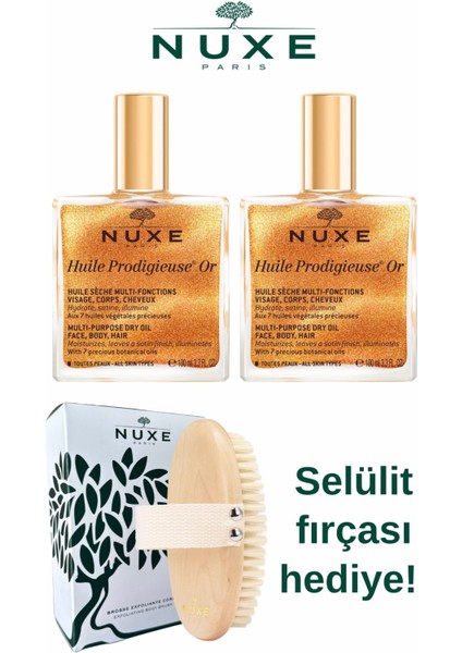 Huile Prodigieuse Or 100 ml 2 Adet Selülit fırcası hediyeli