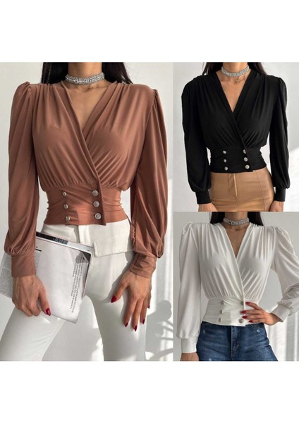 Düğmeli Vanessa Bluz fiyatları