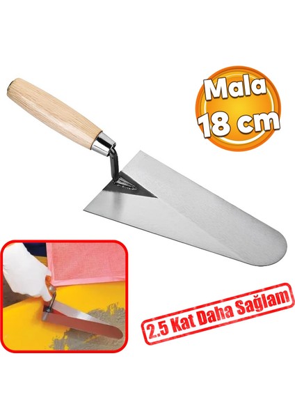 Ahşap Saplı Sıva İnşaat Malası Sıvacı Mala 18 cm 1.2 mm Kalınlık Rockwell Yay Çeliği Papatya Kaynak