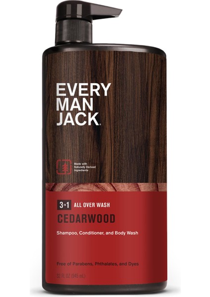 3in1 Cedarwood Şampuan + Saç Kremi + Vücut Şampuanı 945ML