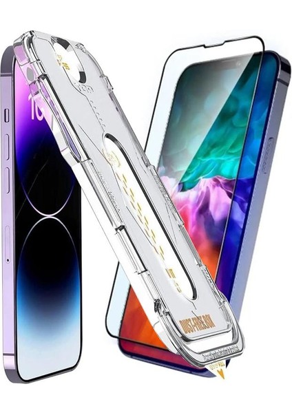 3gen Case Iphone 13-Iphone 14-Iphone 13 Pro Magic Otomatik Kolay Hizalama Aparatlı Cam Ekran Koruyucu Poınt Magic