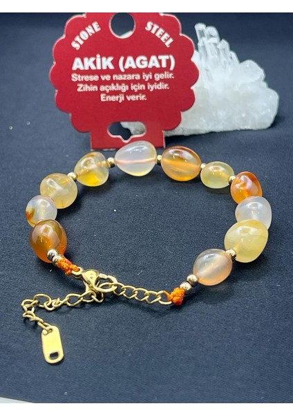 Sertifikalı Akik Taşı Tımbıl Kesim Natural Doğaltaş Ayarlanabilir Bileklik modelleri