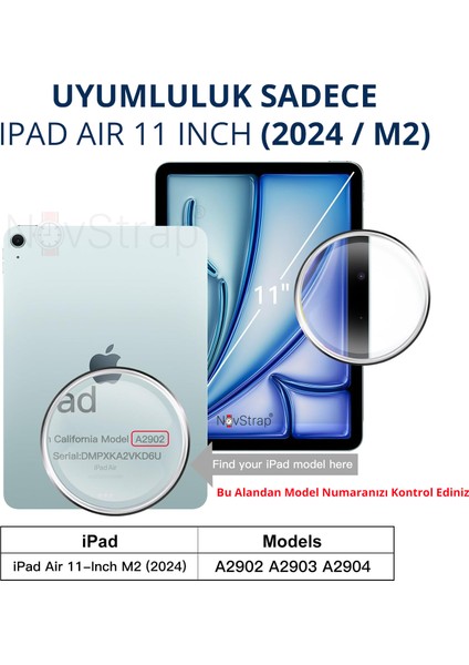 Novstrap Apple iPad Air 11 Inç 6. Nesil M2 2024 ile Uyumlu Nano Esnek Cam Ekran Koruyucu A2902 A2903