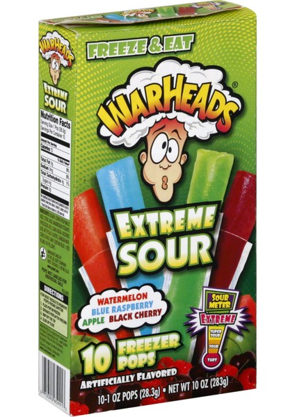 WarHeads Extreme Sour 10 Freezer Pops 283.5GR