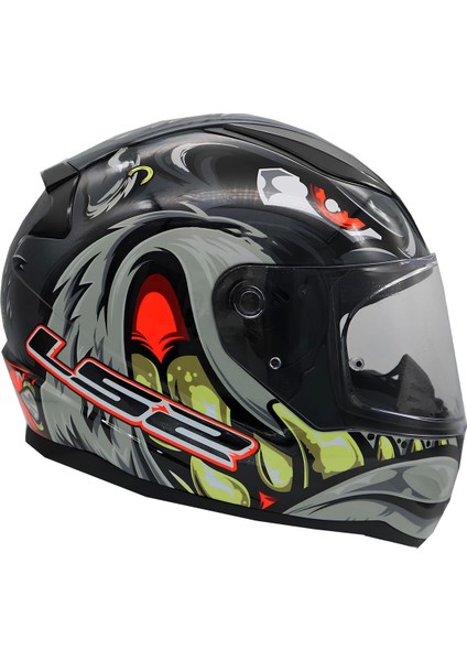 Kask Ls2 Rapıd 2 Spox Gri-Kırmızı
