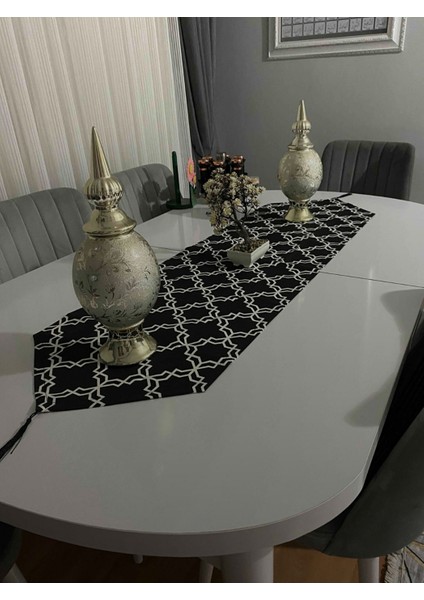 Siyah Klasik Desen Runner