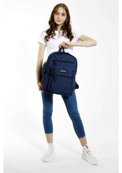 Full Pocket Okul Sırt Çantası Laivert K1601 modelleri