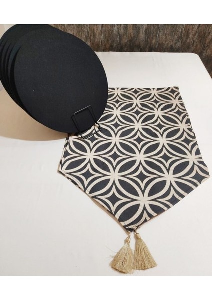 Amerikan Runner Siyah Halka 6'lı Mdf Supla Set