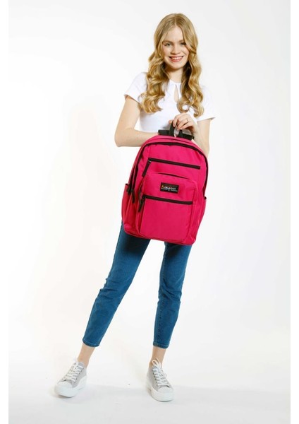 Full Pocket Okul Sırt Çantası Koyu Pembe K1604 modelleri