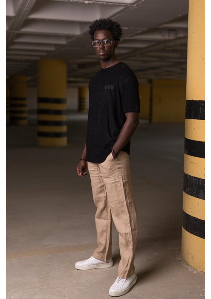 Bisiklet Yaka Havlu Kumaş Yarı Oversize (Hafif Geniş Model) T-Shirt fiyatları