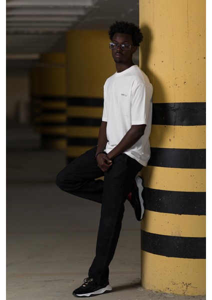 Bisiklet Yaka %100 Pamuklu Arkası Baskılı Oversize (Geniş Model) T-Shirt