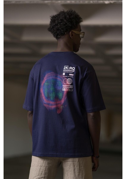 Bisiklet Yaka %100 Pamuklu Arkası Baskılı Oversize (Geniş Model) T-Shirt modelleri