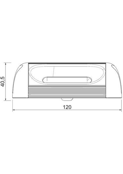 24V Dış Aydınlatma Lambası (Tavan Lambası) (12*0.5W Led) (Su Geçirmez) (117*55) (Gri Kasa)