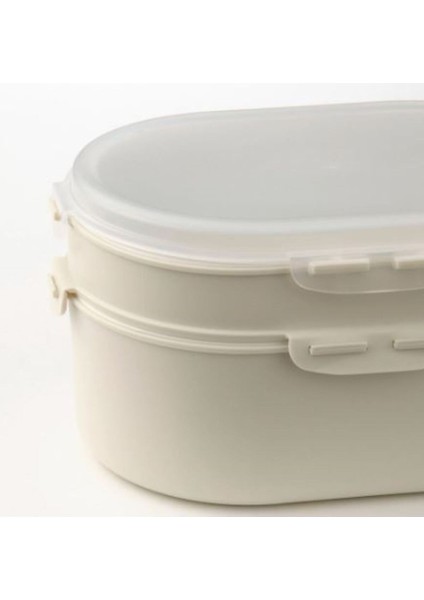 Iki Katlı Kapaklı Plastik Saklama Kabı, Beslenme Kutusu 0,2 Lt x 0,6 Lt