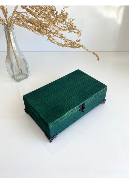 Doğal Ahşap Takı Kutusu Ahşap Saklama Kutusu(Beyaz ÇAM)(BOY:20CM EN:12CM Yük:6,5cm)