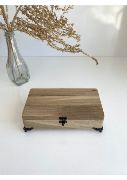 Doğal Ahşap Takı Kutusu Ahşap Saklama KUTUSU(CEVİZ)(BOY:20CM EN:11CM Yük:6cm) modelleri