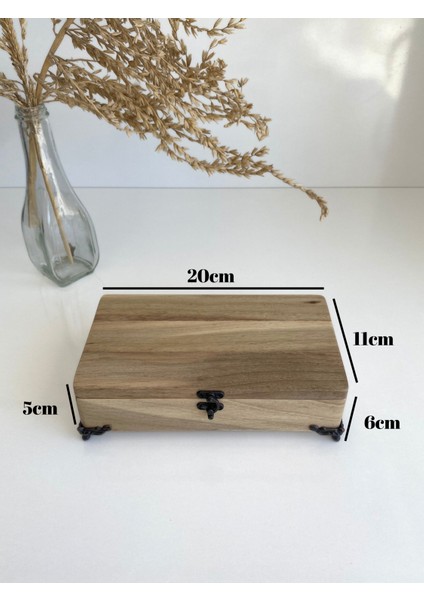 Doğal Ahşap Takı Kutusu Ahşap Saklama KUTUSU(CEVİZ)(BOY:20CM EN:11CM Yük:6cm) indirimleri