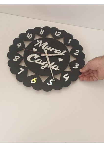 Aşk -Kalp Temalı Duvar Saati Kişiye Özel Isim Yazılı indirimleri