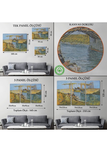 Vincent Willem Van Gogh - Arles Köprüsü Tablo - Bridge At ARLES-7154 modelleri