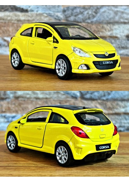Opel Corsa Opc Çek Bırak Die - Cast Metal Model Araba - Sarı 11.5 cm