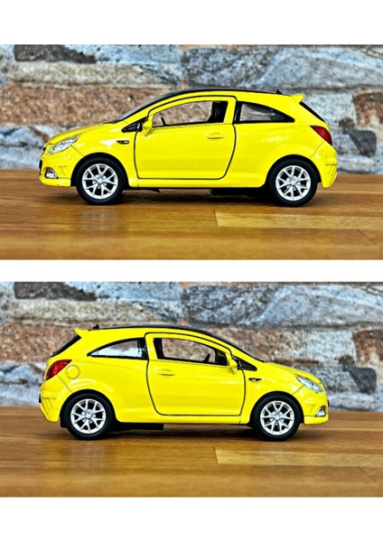 Opel Corsa Opc Çek Bırak Die - Cast Metal Model Araba - Sarı 11.5 cm