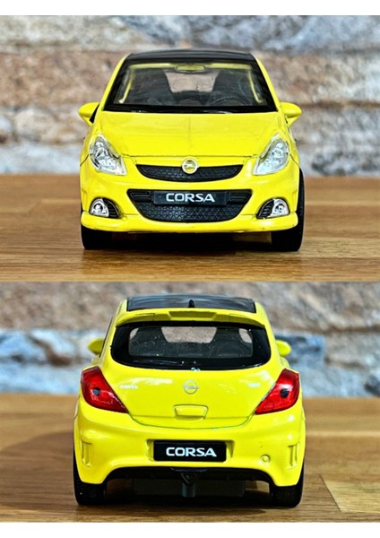 Opel Corsa Opc Çek Bırak Die - Cast Metal Model Araba - Sarı 11.5 cm