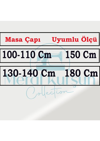 Meral Kurşun Collection Güpür Detaylı Dertsiz Yuvarlak Masa Örtüsü