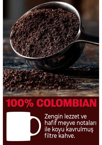 100% Colombian Filtre Kahve 680GR x 6 Adet