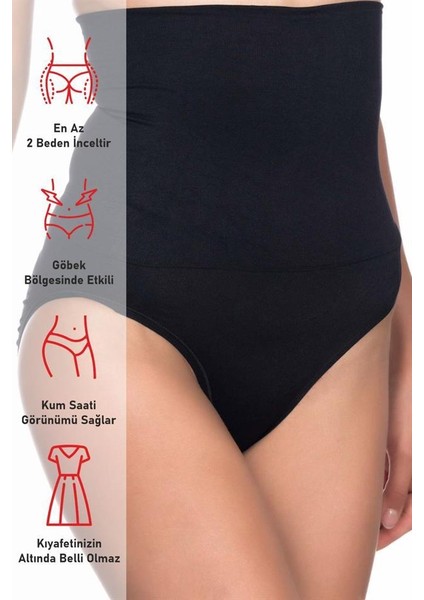 Siyah Emay 2009 Yüksek Bel Double Slip Korse