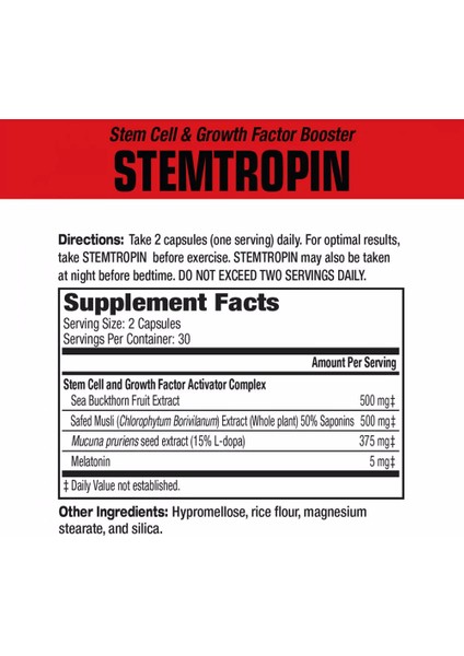 Stemtropin Gh Booster Recovery Dopa Mucuna 60 Capsul