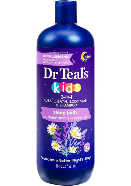 Dr.teals Kids Sleep Bath 3in1 Banyo Köpüğü + Vücut Şampuanı + Şampuan 591ML