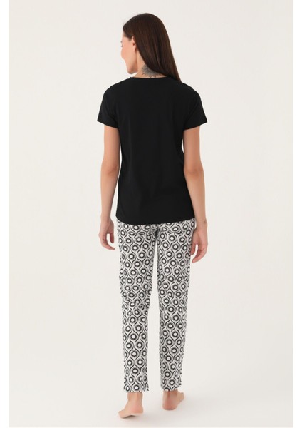 Good Siyah Kadın Kısa Kol Pijama Takımı 8785 indirimleri