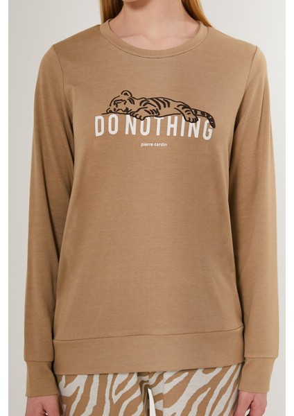 Do Nothink Kahverengi Kadın Uzun Kol Pijama Takım 8762 fırsatları