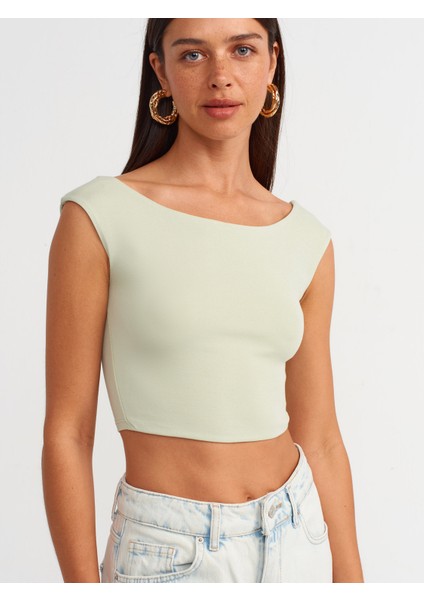 20869 Kayık Yaka Crop Top-Mint modelleri