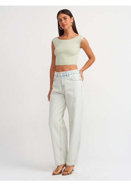 71505 Açık Renk Balon Denim Pantolon-Açık Mavi