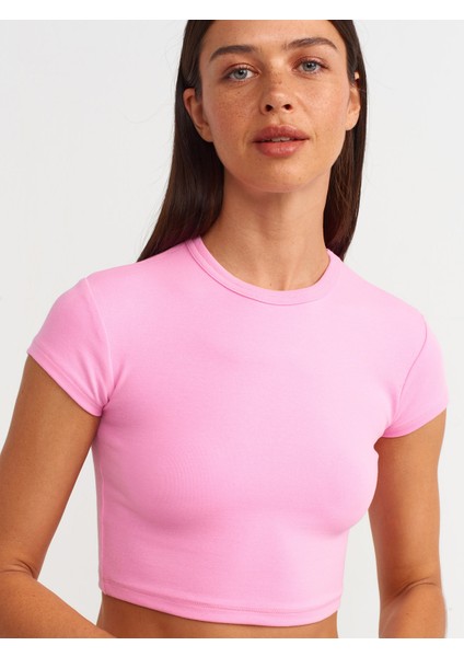 30936 Vücuda Oturan Crop Top-Pembe fırsatları