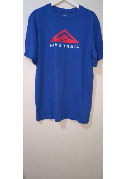 Dri Fit Trail Running Training Erkek Mavi Spor T-Shirt DX2183