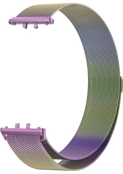 Samsung Galaxy Fit 3 ile Uyumlu Kordon Mıknatıslı Metal Hasır Kordon Kayış