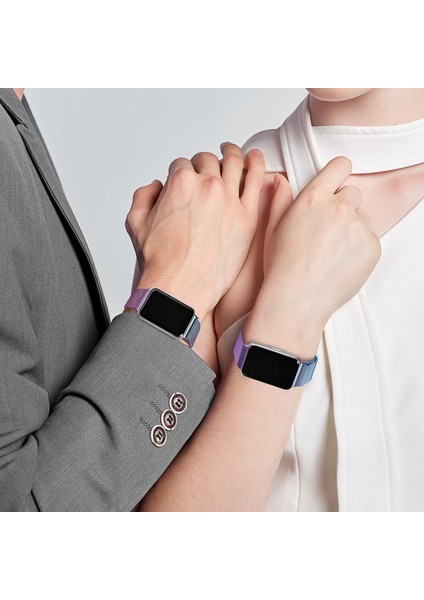 Samsung Galaxy Fit 3 ile Uyumlu Kordon Mıknatıslı Metal Hasır Kordon Kayış fiyatları