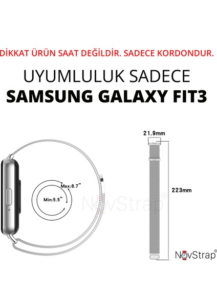 Samsung Galaxy Fit 3 ile Uyumlu Kordon Mıknatıslı Metal Hasır Kordon Kayış modelleri
