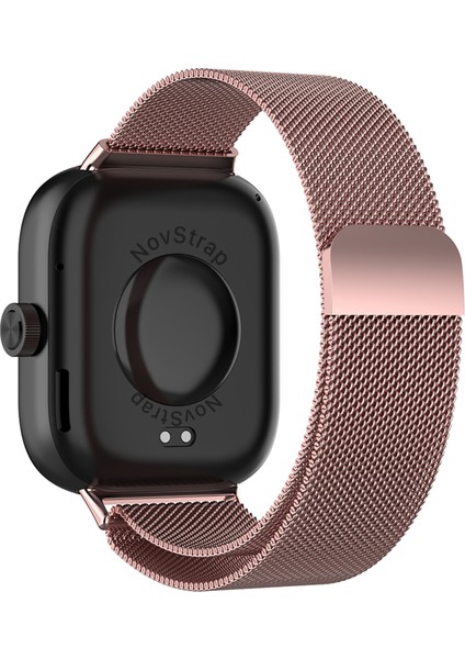 Xiaomi Redmi Watch 4 ile Uyumlu Kordon Mıknatıslı Metal Hasır Kordon Kayış