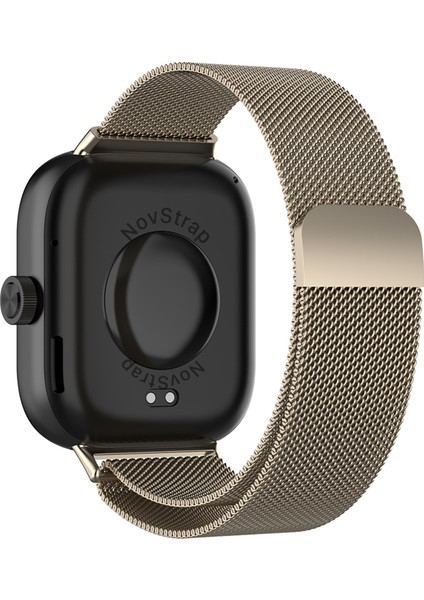 Xiaomi Redmi Watch 4 ile Uyumlu Kordon Mıknatıslı Metal Hasır Kordon Kayış