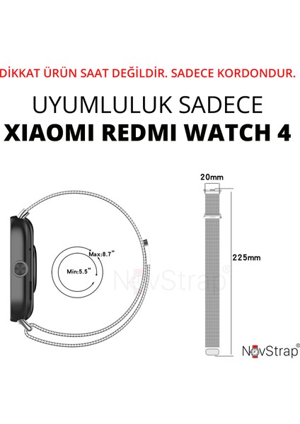 Xiaomi Redmi Watch 4 ile Uyumlu Kordon Mıknatıslı Metal Hasır Kordon Kayış fiyatları