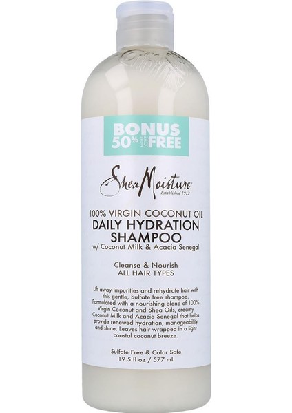 Shea Moisture %100 Saf Hindistan Cevizi Yağlı Günlük Nemlendirici Şampuan 577ML