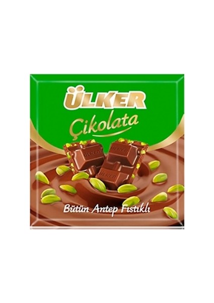 Fıstıklı Kare Çikolata 65 Gr. (6'lı)