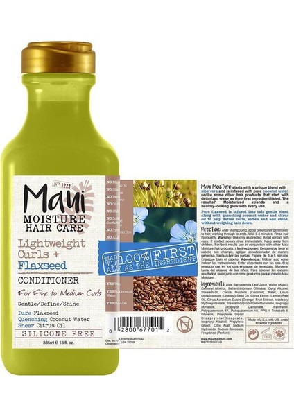 Flaxseed Hafif Bukleli Saçlar Için Saç Kremi 385ml
